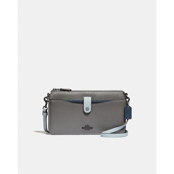 Shop Coach Noa Pop-Up Messenger In Colorblock HEATHER GREY MULTI