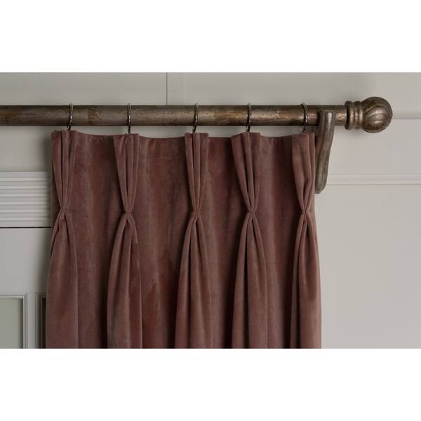 Shop Milan Coral Blush Luxurious Velvet 24 Inch Wide Pinch Pleat