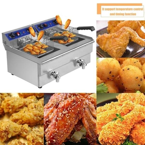 26L 3.3KW Temperature Control Timing Double Container Electric Deep Fryer -  Bed Bath & Beyond - 25627153