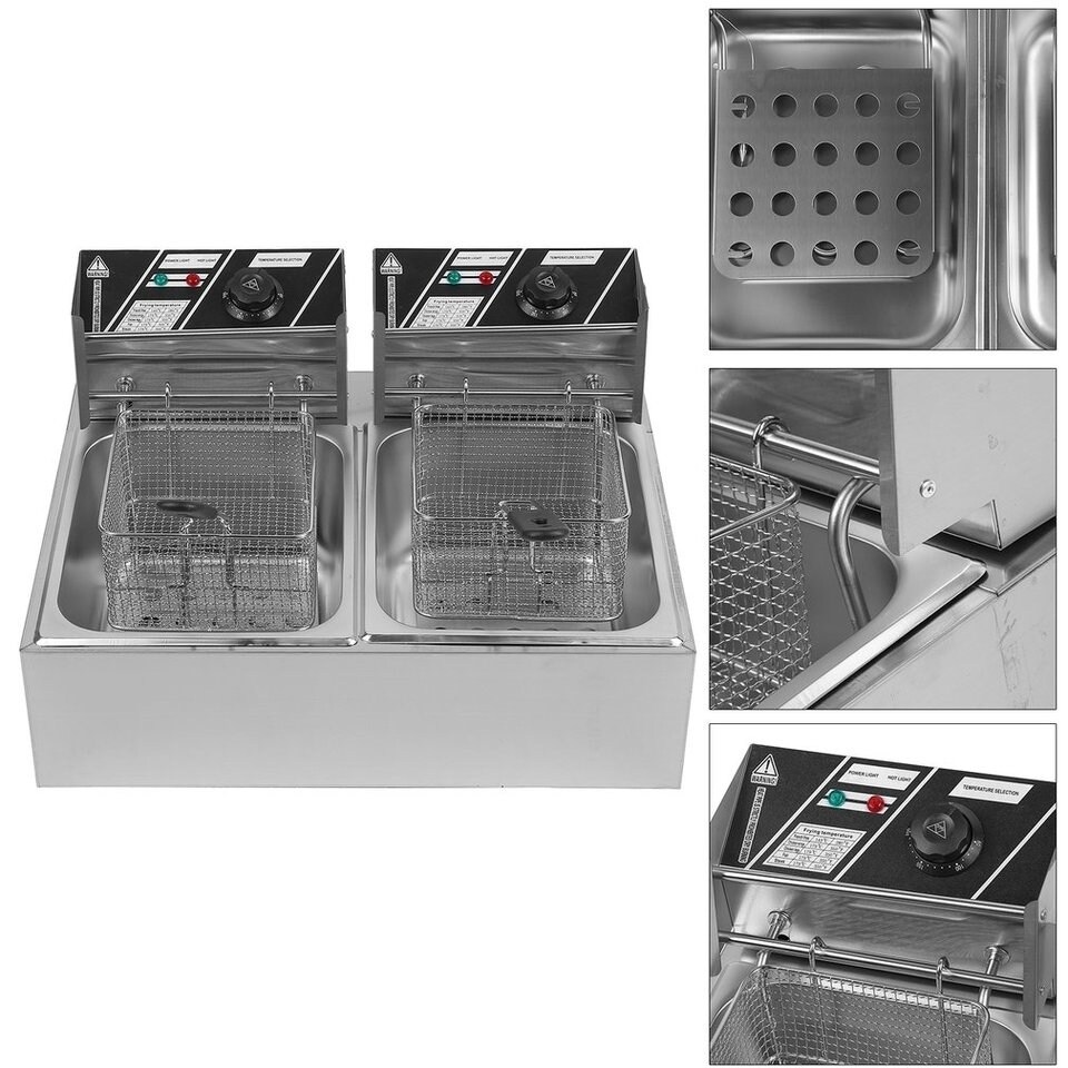 Commercial 5000W 20L Electric Countertop Stainless Steel Deep