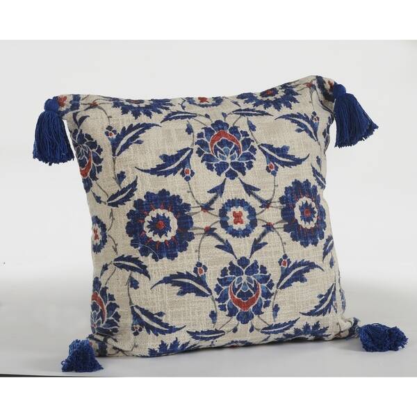 Shop Lr Home Tassle Suzani Floral Cotton Decorative Throw Pillow
