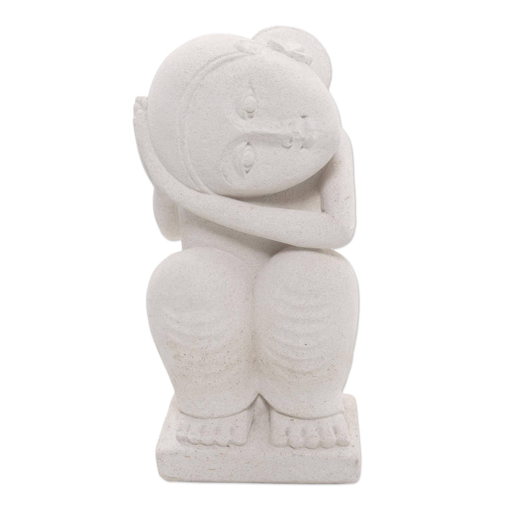 Handmade Daydreamer Sandstone Sculpture (Indonesia)