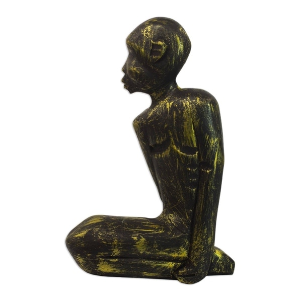 Handmade Resting Maasai Wood Sculpture (Ghana)