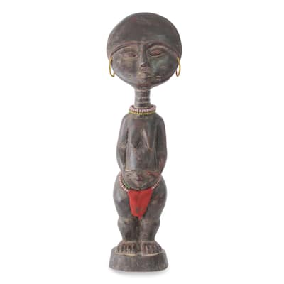Handmade Ashanti Figure Wood Fertility Doll (Ghana)