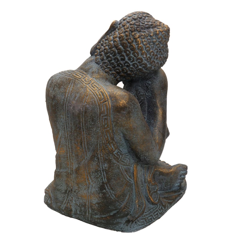 Handmade Buddha Rests Cast Stone Sculpture (Indonesia)