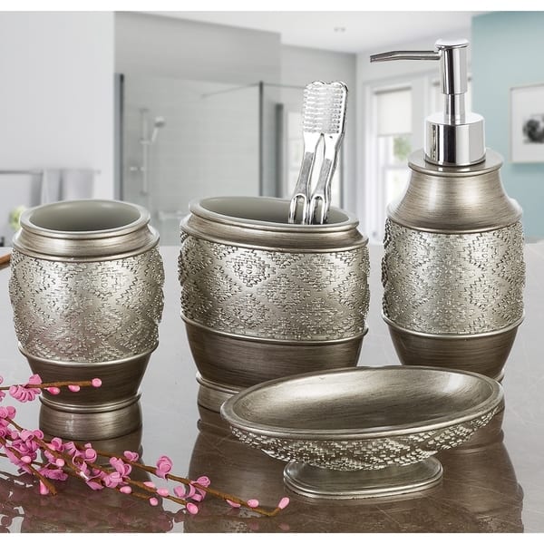 Dublin 4piece Bathroom Accessories Set (Brown) ubicaciondepersonas