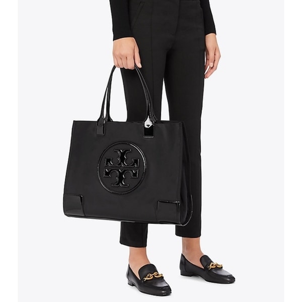 ella patent nylon tote tory burch