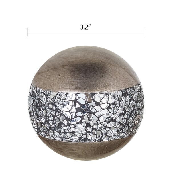 Resin Sphere Set of 3 Schonwerk Walnut Decorative Orbs for Bowls and Vases 