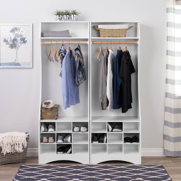 Shop Prepac White Compact Wardrobe With Shoe Storage 25 W X 72 H