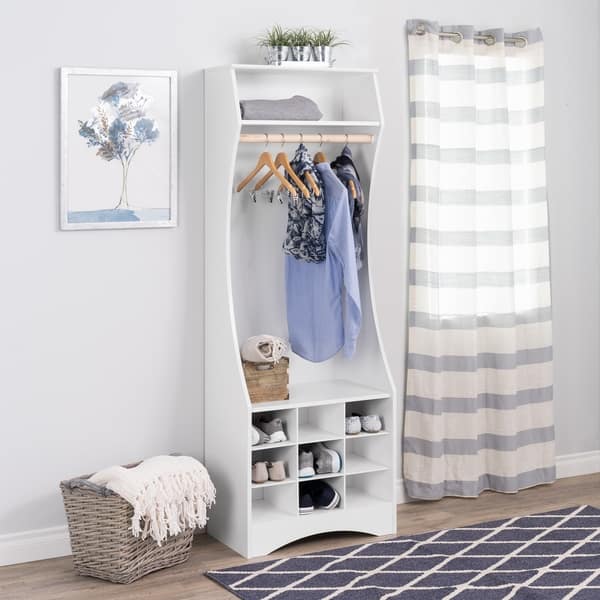 Shop Prepac White Compact Wardrobe With Shoe Storage 25 W X 72 H