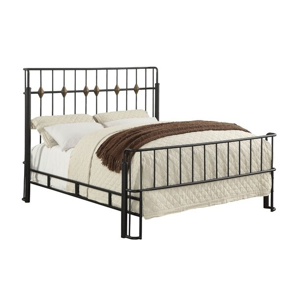 Twin Bed With Thin Metal Spindle Headboard And Footboard Black Twin Bed With Thin Metal Spindle Headboard And Footboard Black
