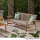 Hampton Outdoor Wood and Wicker Sofa by Christopher Knight Home - Thumbnail 11