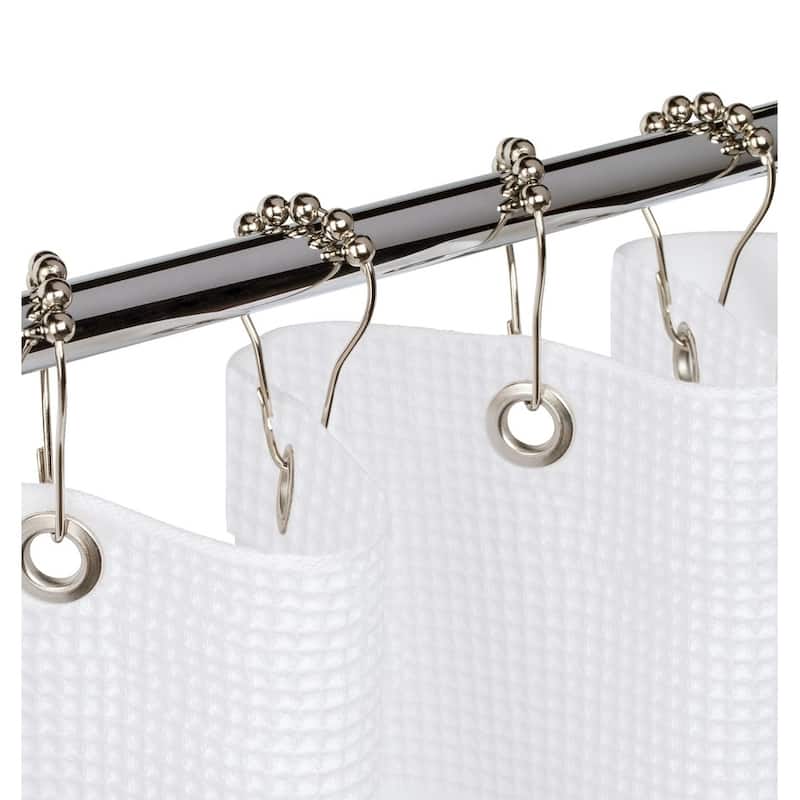 White Waffle Shower Curtain with PEVA liner (72 x 72 in.)
