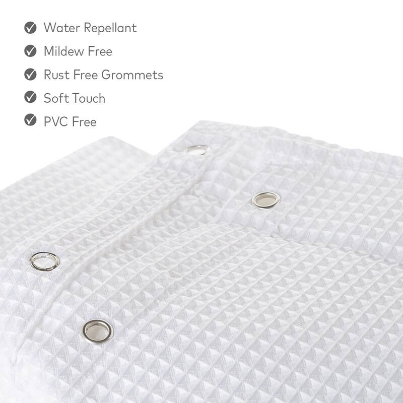 White Waffle Shower Curtain with PEVA liner (72 x 72 in.)