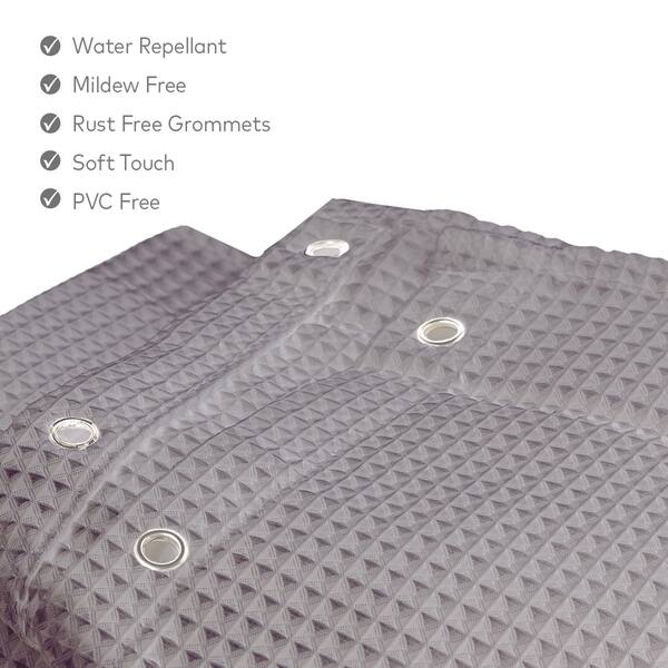 Shop Waffle Shower Curtain Gray Includes Peva Liner 72x72 Inch