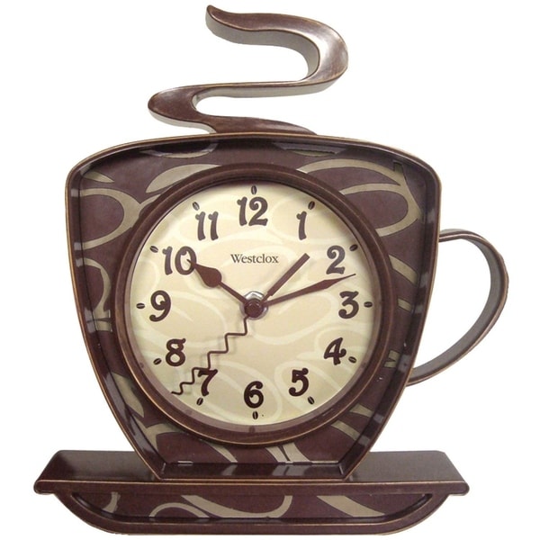 Westclox 8" Analog Quartz Coffee Cup Brown Wall Clock 32038. Opens flyout.