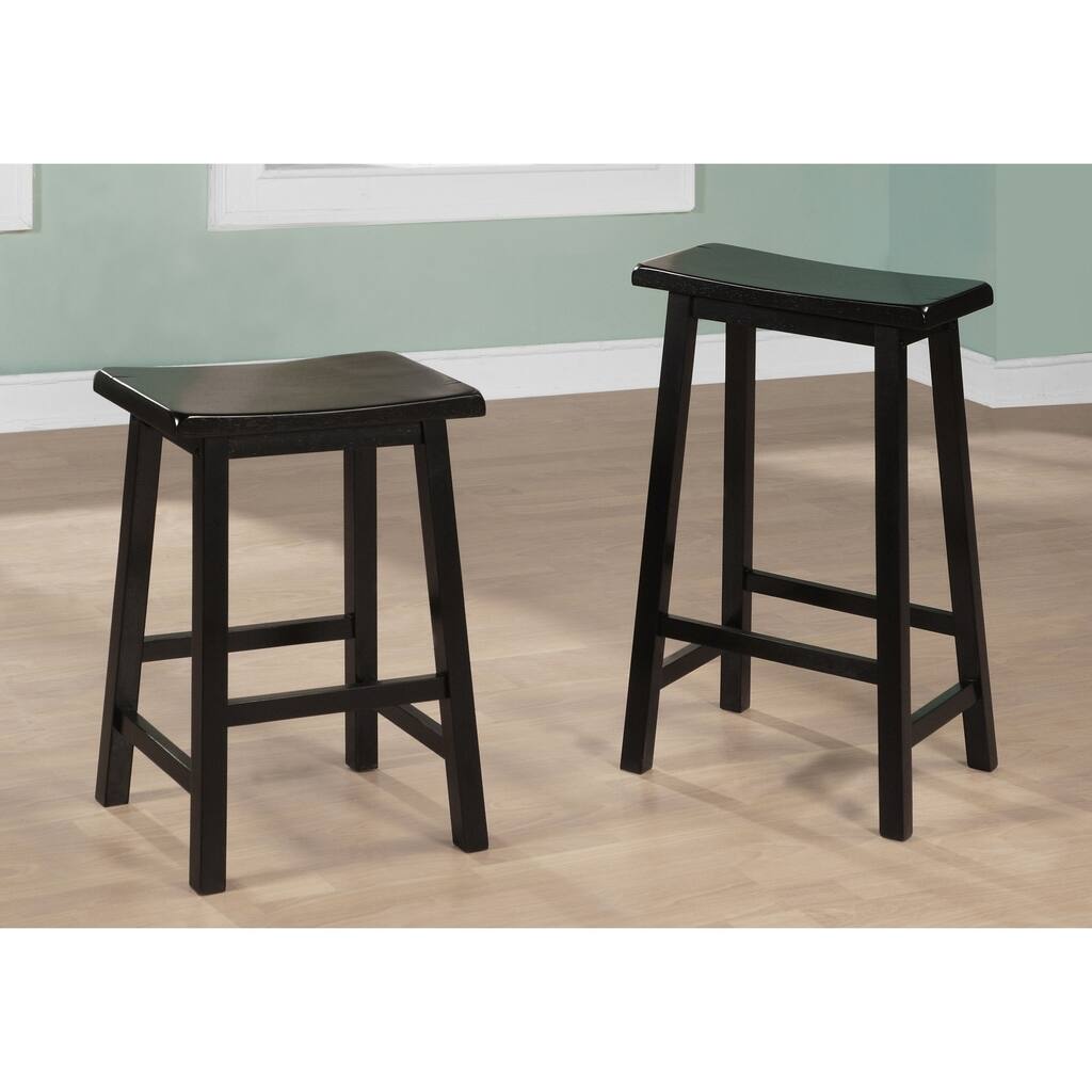 Barstool - 2Pcs / 29"H / Black Saddle Seat
