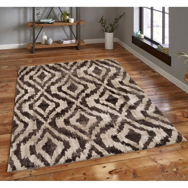 Silky Smooth Shaggy Moroccan Trellis Shag Area Rug