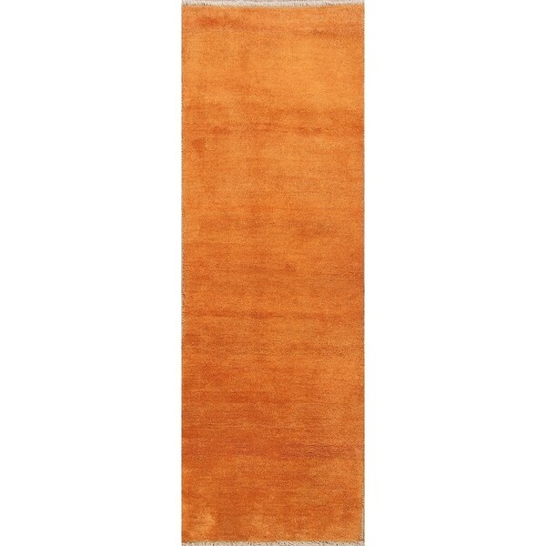 Hand Knotted Wool Classical Shiraz Gabbeh Persian Traditional Rug - 8'2" x 2'8" runner