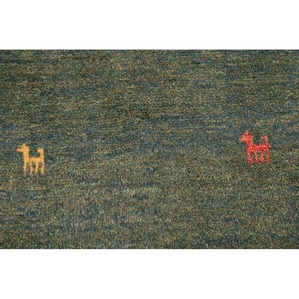 Little Animals Tribal Green Gabbeh Shiraz Handmade Persian Area Rug 4 2 X 2 7 Overstock 25638797