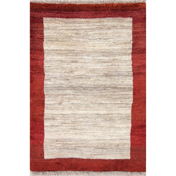 slide 1 of 13, Contemporary Gabbeh Zolanvari Shiraz Hand Knotted Persian Area Rug - 3'11" x 2'9"