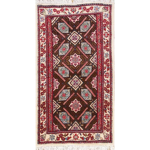 Oriental Foyer Size Kashmar Hand Knotted Persian Area Rug - 3'11" x 2'1"