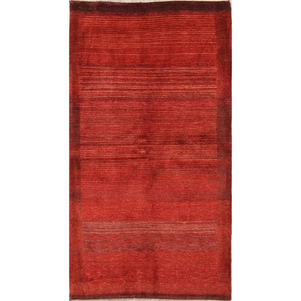 Handmade Wool Vegetable Dye Gabbeh Zolanvari Persian Rug - 6'3" x 3'3" runner