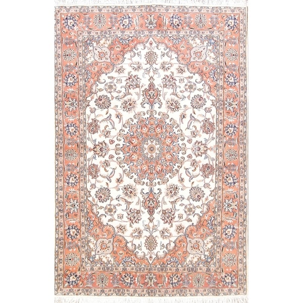 Floral Medallion Tabriz Wool Hand Knotted Persian Area Rug - 9'10" x 6'4"