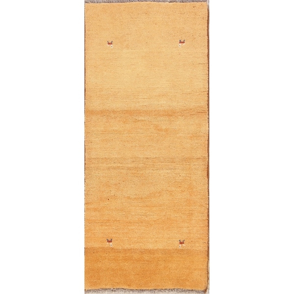 Contemporary Gabbeh Shiraz Hand Knotted Woolen Persian Rug - 6'6" x 2'10" runner