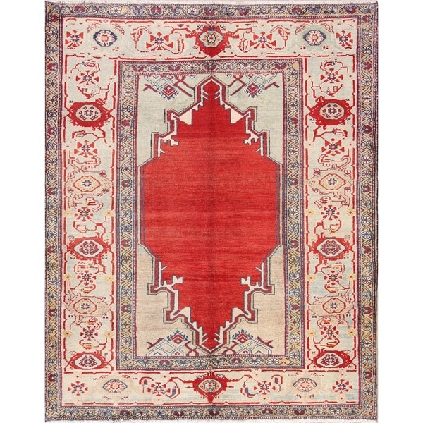 Oriental Sultanabad Hand Knotted Wool Vintage Persian Area Rug - 6'6" x 5'1"