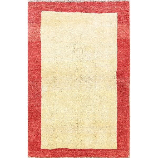 Contemporary Modern Gabbeh Shiraz Hand Knotted Persian Area Rug - 6'2" x 3'11"