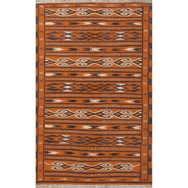 Oriental Flat-Woven Rust Kilim Balouch Hand Woven Persian Area Rug - 6'0" x 3'9"