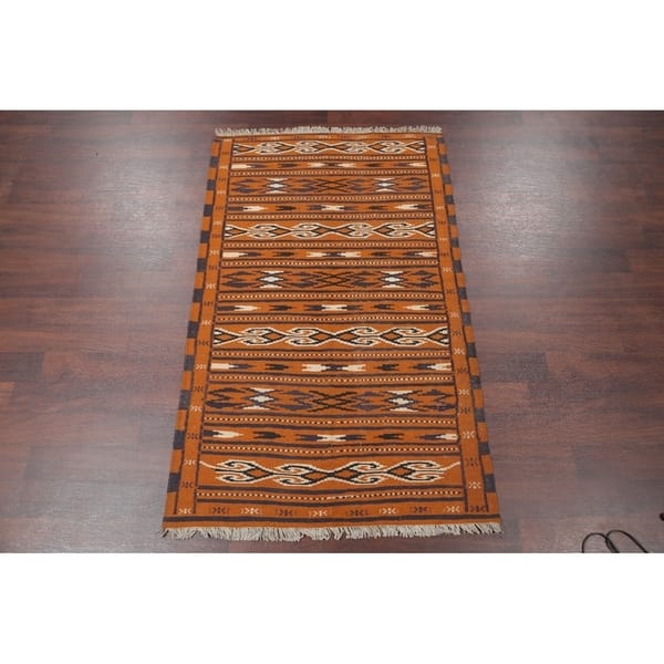 Oriental Flat Woven Rust Kilim Balouch Hand Woven Persian Area Rug 6 0 X 3 9 Overstock 25639277