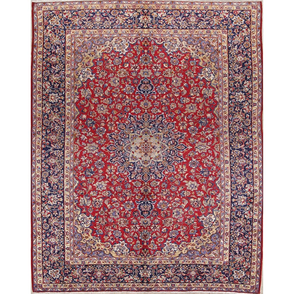 Handmade Woolen Traditional Floral Najafabad Persian Area Rug - 13'1" x 9'8"