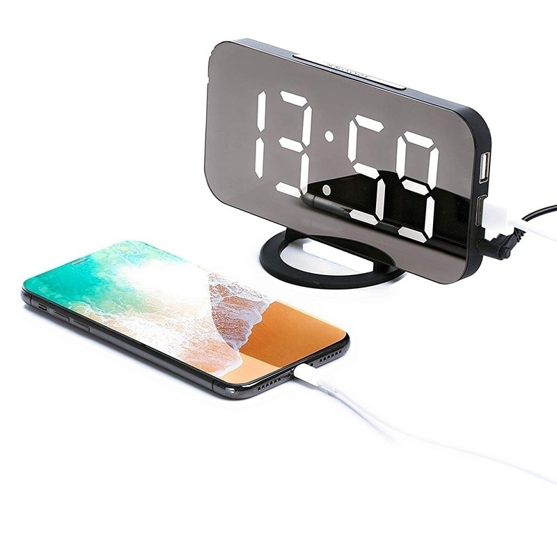 OHTOP Digital Alarm Clock Large LED Display Night Backlight Desktop Clocks for Table Desk
