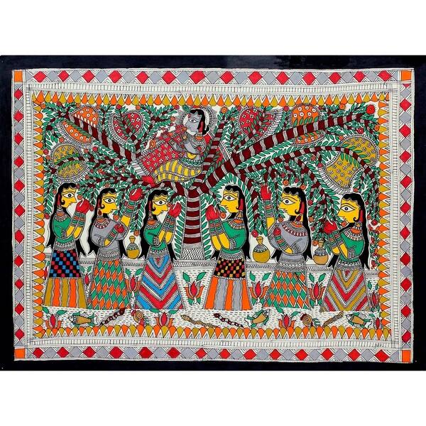 Shop Handmade Krishna Charms Gopies Madhubani Painting India
