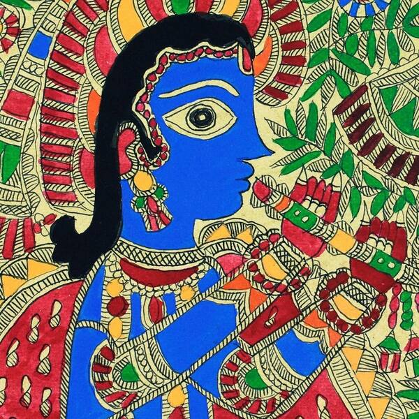 Shop Handmade Radha And Krishna Rejoice Madhubani Painting India