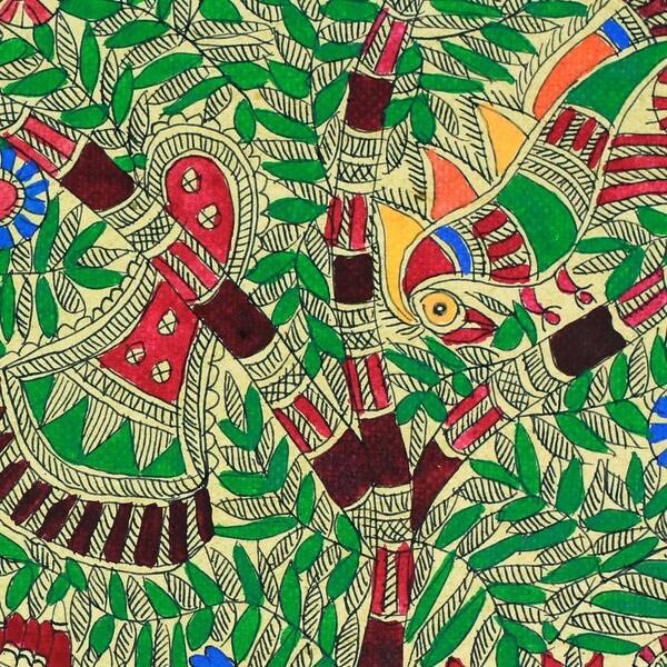 Shop Handmade Radha And Krishna Rejoice Madhubani Painting India