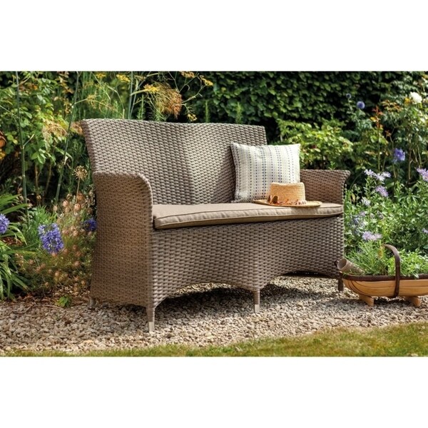 Rattan 2 seater online bench