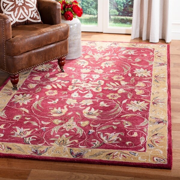 Safavieh Handmade Anatolia Oriental Burgundy/ Gold Hand-spun Wool Rug - 8' x 10'