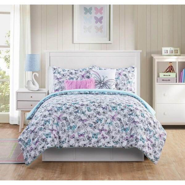 Shop VCNY Home Fly Free Reversible Butterfly Comforter Set ...