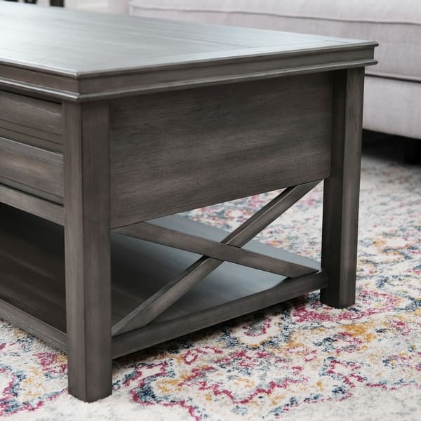Abbyson Felicity Grey 2 Drawer Rectangle Coffee Table Abbyson Felicity Grey 2 Drawer Rectangle Coffee Table