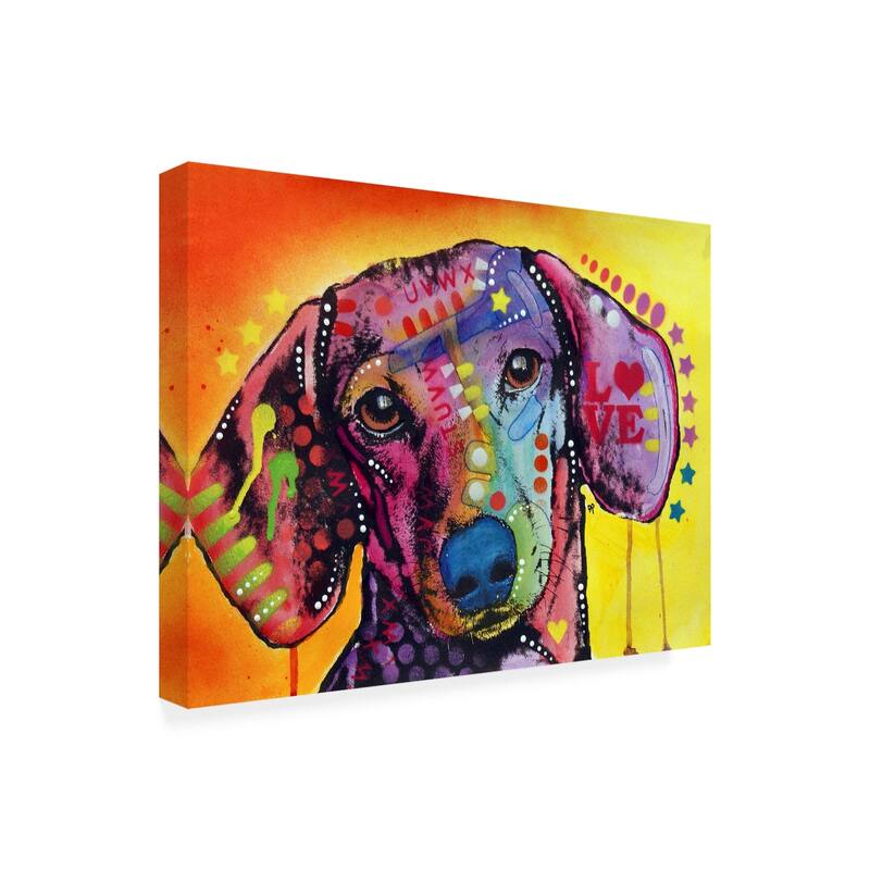 Dean Russo 'Tilt Dachshund Love' Canvas Art - Bed Bath & Beyond - 25641169