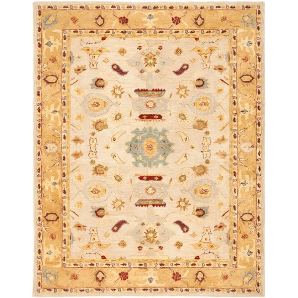 Safavieh Handmade Anatolia Oriental Traditional Ivory/ Gold Hand-spun Wool Rug (8' x 10')