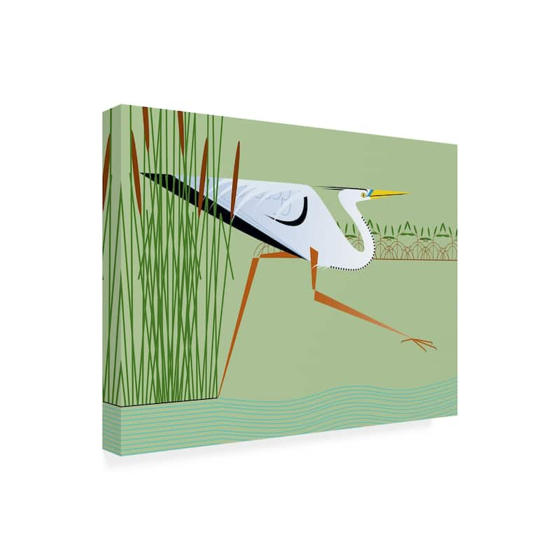 Marie Sansone 'great Blue Heron On Green' Canvas Art - Bed Bath 