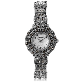 Shop Geneva Women's Marcasite Antique Inspired Watch - Free Shipping On ...
