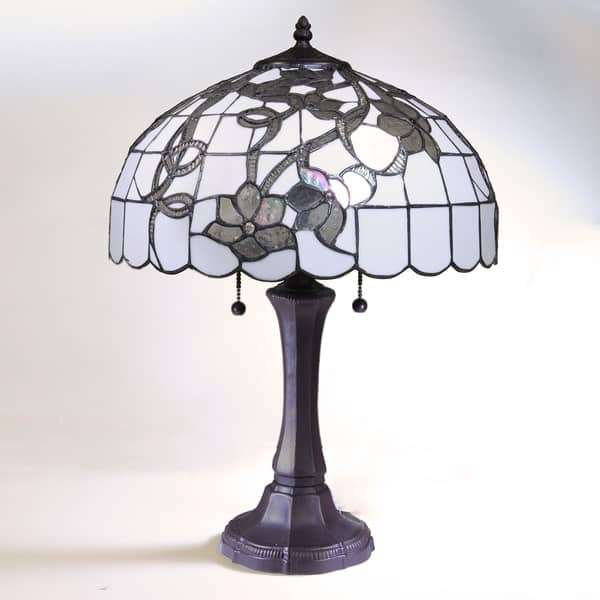 Chelsea White and Silver TiffanyStyle Table Lamp with 16inch Shade