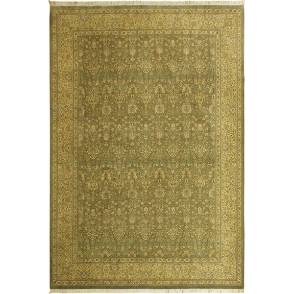 Pak-Persian Rebekah Lt. Green/Lt. Gold Wool Rug (10'2 x 14'3) - 10 ft. 2 in. x 14 ft. 3 in.