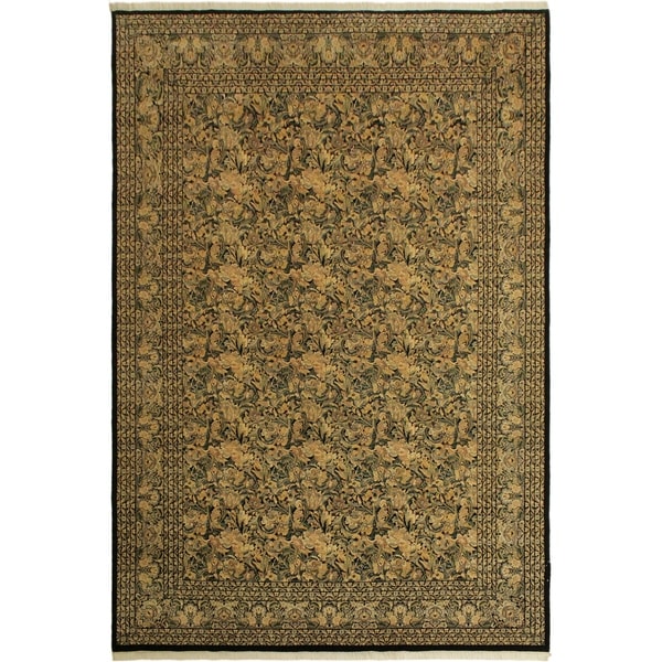 Pak-Persian Marta Black/Black Wool Rug (9'10 x 14'3) - 9 ft. 10 in. x 14 ft. 3 in.