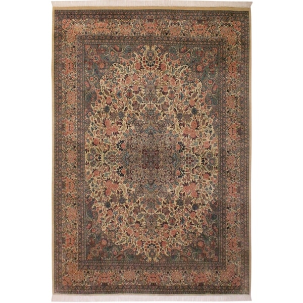 Basarabian Pak-Persian Pricilla Ivory/Ivory Wool Rug (9'0 x 12'5) - 9 ft. 0 in. x 12 ft. 5 in.